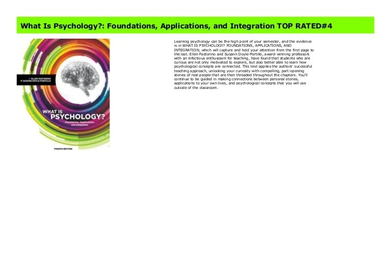What is psychology foundations applications and integration 5th edition pdf